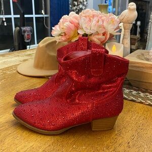 Link Girls Rhinestone Cowgirl Booties